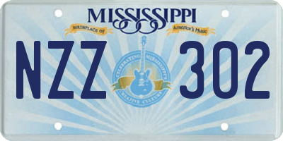 MS license plate NZZ302