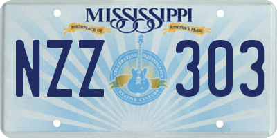 MS license plate NZZ303