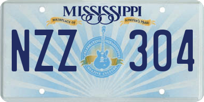MS license plate NZZ304