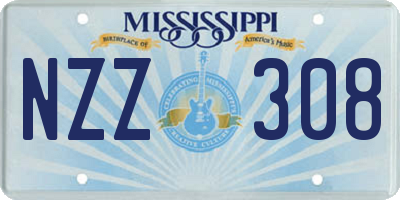 MS license plate NZZ308