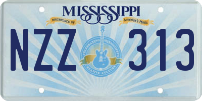 MS license plate NZZ313