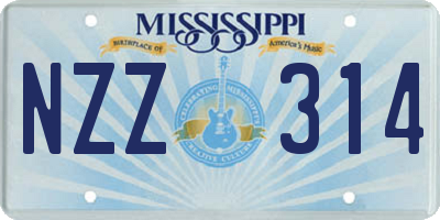 MS license plate NZZ314