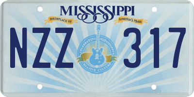 MS license plate NZZ317