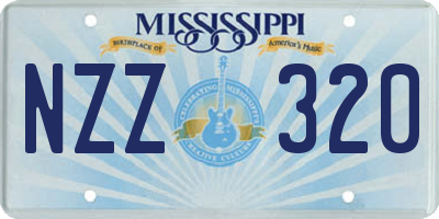 MS license plate NZZ320