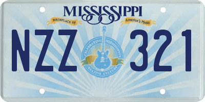 MS license plate NZZ321