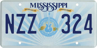 MS license plate NZZ324
