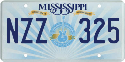 MS license plate NZZ325