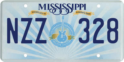 MS license plate NZZ328