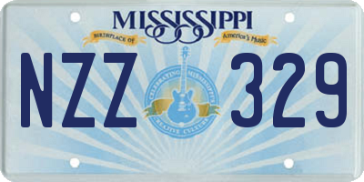 MS license plate NZZ329