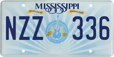MS license plate NZZ336