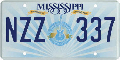 MS license plate NZZ337