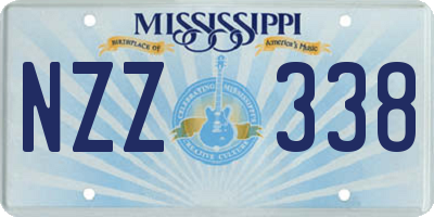 MS license plate NZZ338