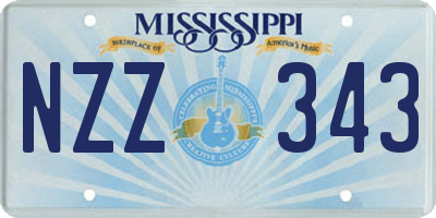 MS license plate NZZ343