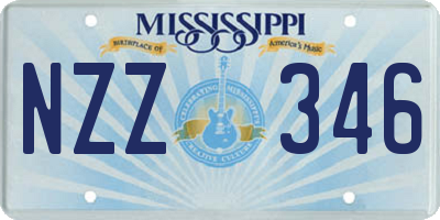MS license plate NZZ346