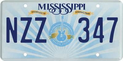 MS license plate NZZ347