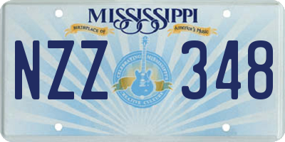 MS license plate NZZ348
