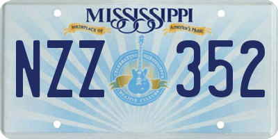 MS license plate NZZ352