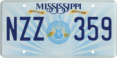 MS license plate NZZ359