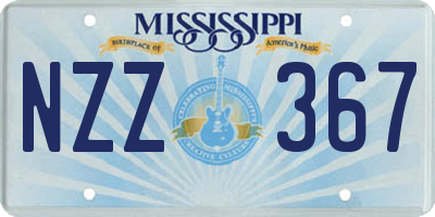 MS license plate NZZ367