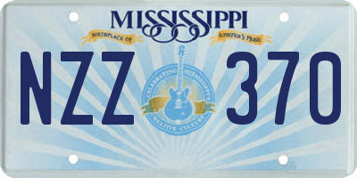 MS license plate NZZ370