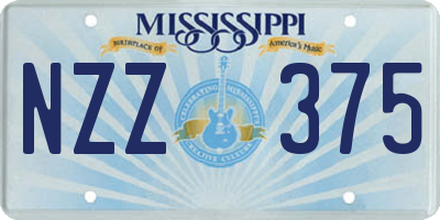 MS license plate NZZ375