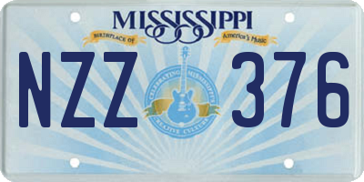 MS license plate NZZ376
