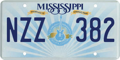 MS license plate NZZ382