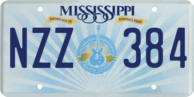MS license plate NZZ384