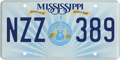 MS license plate NZZ389