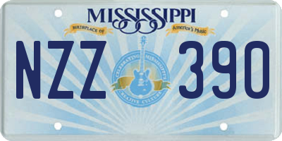 MS license plate NZZ390