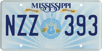 MS license plate NZZ393