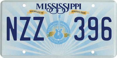 MS license plate NZZ396