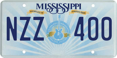 MS license plate NZZ400