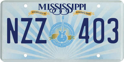 MS license plate NZZ403
