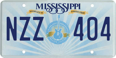 MS license plate NZZ404