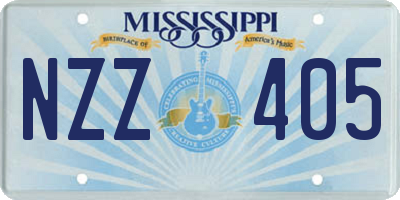 MS license plate NZZ405