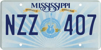MS license plate NZZ407