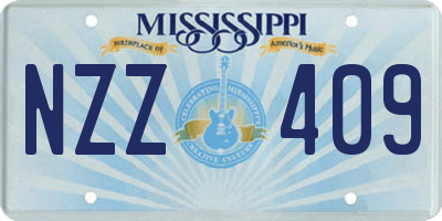 MS license plate NZZ409