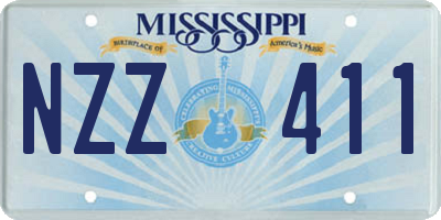 MS license plate NZZ411