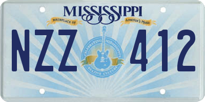MS license plate NZZ412