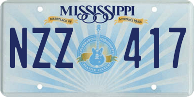 MS license plate NZZ417