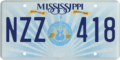 MS license plate NZZ418