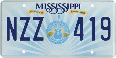 MS license plate NZZ419