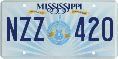 MS license plate NZZ420
