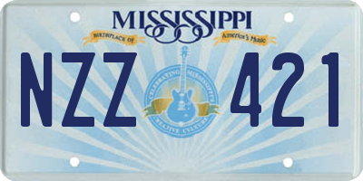 MS license plate NZZ421