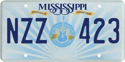 MS license plate NZZ423