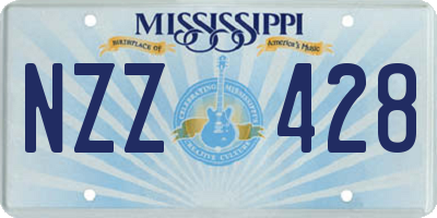MS license plate NZZ428
