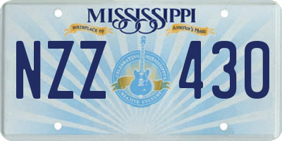 MS license plate NZZ430