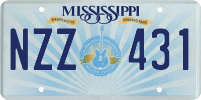 MS license plate NZZ431