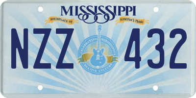 MS license plate NZZ432